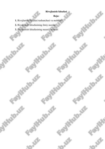 rivojlanish falsafasi — DOCX