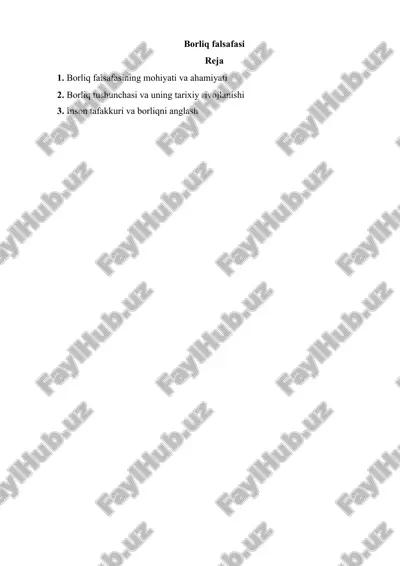 borliq falsafasi — DOCX