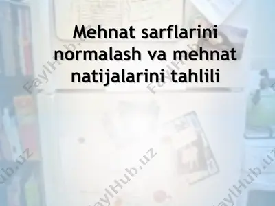 mehnat sarflarini normalash va mehnat natijalarini tahlili — PPT