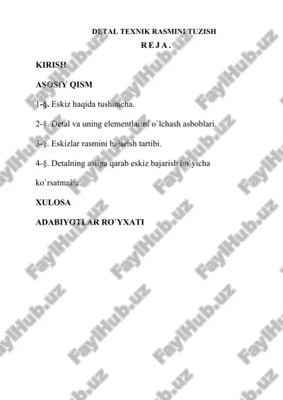 detal texnik rasmini tuzish — DOC