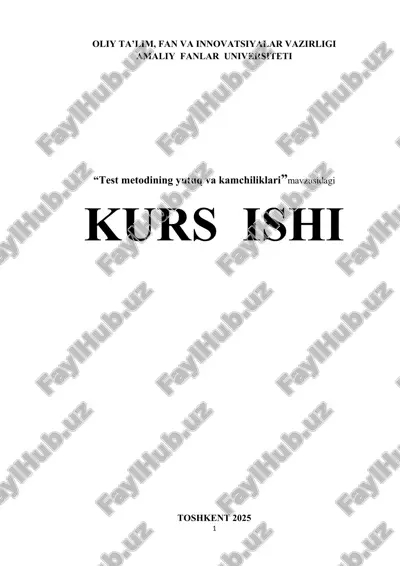 test metodining yutuq va kamchiliklari — DOCX
