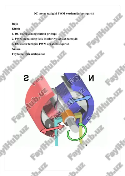 dc motor tezligini pwm yordamida boshqarish — DOCX