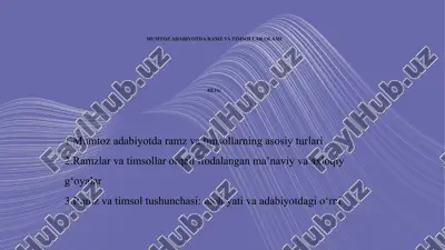 mumtoz adabiyot daramz va timsollar olami — PPTX