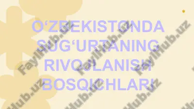 o‘zbekistonda sug‘urtaning rivojlanish bosqichlari — PPTX