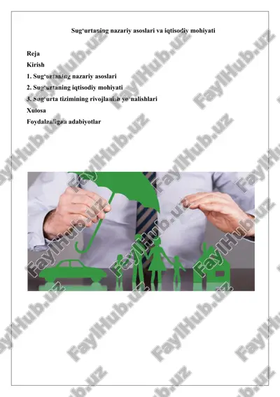 sug‘urtaning nazariy asoslari va iqtisodiy mohiyati — DOCX