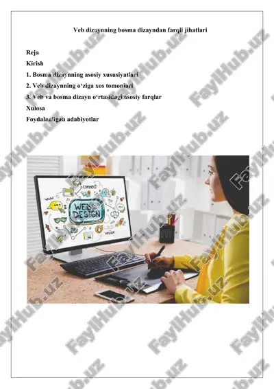 bosma dizaynning bosma dizayndan farqli jihatlari — DOCX