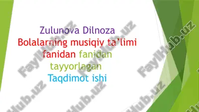 bolalarning musiqiy ta’limi — PPTX