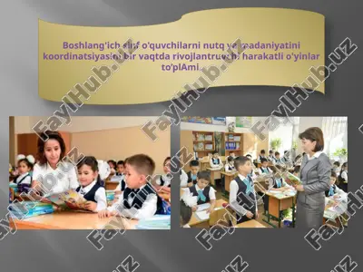 boshlang'ich sinf o'quvchilarni nutq va madaniyatius koordinatsiyasini bir vaqtda rivojlantruvchi ha — PPTX