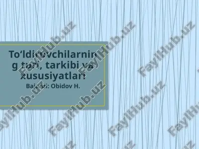 to‘ldiruvchilarning turi, tarkibi va xususiyatlari — PPTX