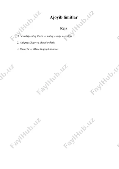 ajoyib limitlar — DOCX