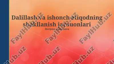 dalillash va ishonch etiqodning shakllanish jarayonlari — PPTX