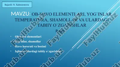 mustaqil ish prezintatsiya — PPTX