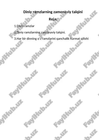 diniy ramzlarning zamonaviy talqinlari — DOCX