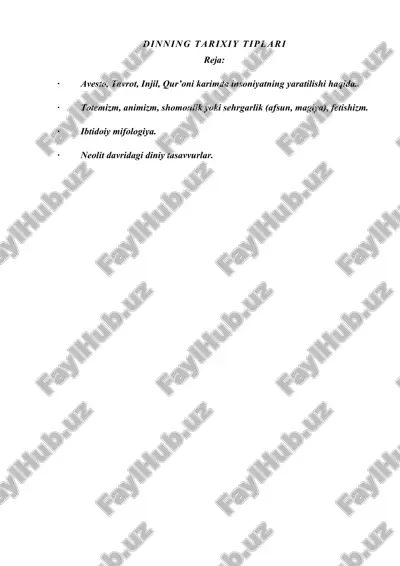 dinning tarixiy tiplari — DOCX