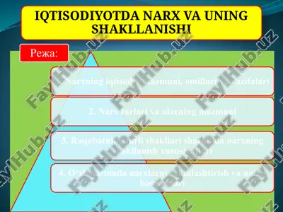 iqtisodiyotda narx va uning shakllanishi — PPTX