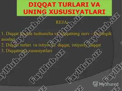 diqqat turlari va uning xususiyatlari — PPTX