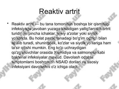 reaktiv artrit — PPTX