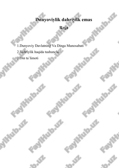 dunyoviylik dahriylik emas — DOCX