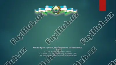 sport oʻyinlari va musobaqalari tarixi — PPTX