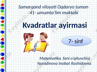 kvadratlar ayirmasi — PPTX