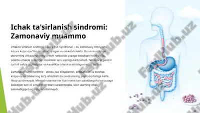 ichak ta'sirlanish sindromi: zamonaviy muammo — PPTX