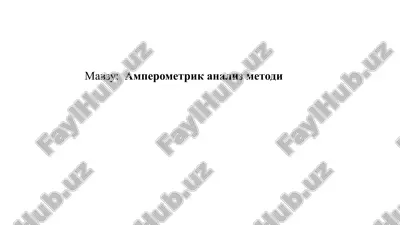 amperometrik analiz metodi — PPTX