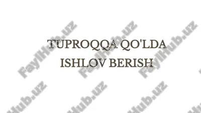 tuproqqa qo'lda ishlov berish — PPTX