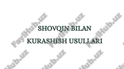 shovqin bilan kurashish usullari — PPTX