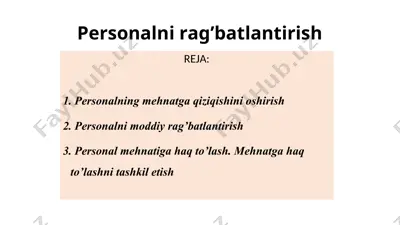 personalni rag’batlantirish — PPT