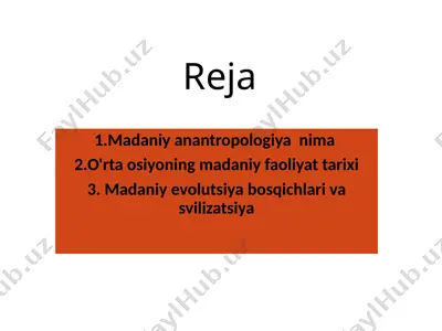 madaniy antropologiya — PPTX