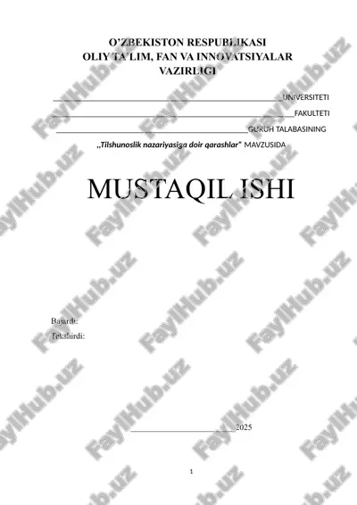 tilshunoslik nazariyasiga doir qarashlar — DOCX