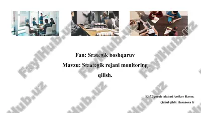 strategik rejani monitoring qilish. — PPTX