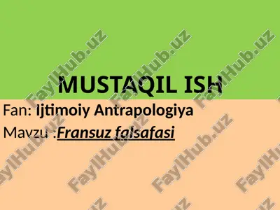 fransuz falsafasi — PPTX