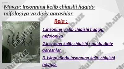 insonning kelib chiqishi haqida mifologiya va diniy qarashlar — PPTX