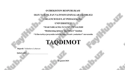 ta'lim-tarbiya jarayonida tarbiyachining kreativ yondashuvi — PPTX