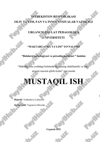 "bolalarni psixologiyasi va psixodiagnostikasi" — DOCX