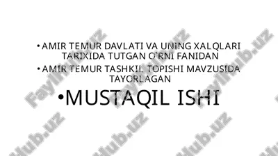 amir temur tashkil topishi — PPTX