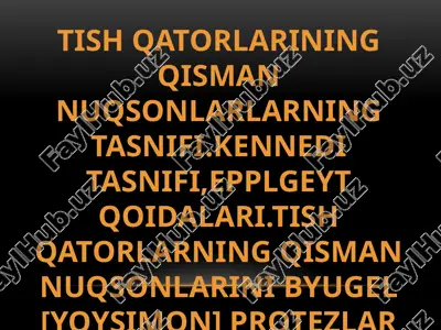 tishqatorlarining nuqsonlari — PPTX