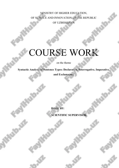 syntactic analysis of sentence types: declarative, interrogative, imperative, and exclamatory — DOCX