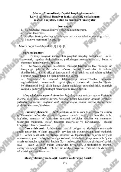 maxsuslikni yo'qotish haqidagi teoremalar — DOC