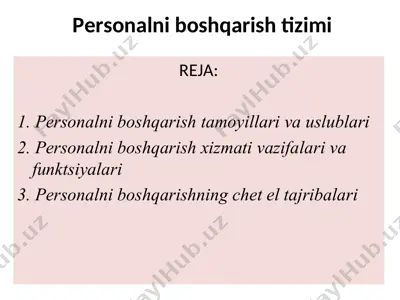 personalni boshqarish tizimi — PPT