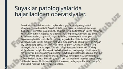 suyaklar patologiyalari operatsiyalar — PPTX