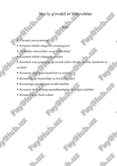 sun’iy g‘ovakli to‘ldiruvchilar — DOCX