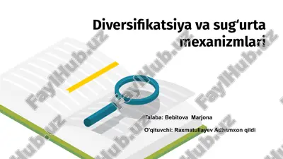 diversifikatsiya va sug‘urta mexanizmlari — PPTX