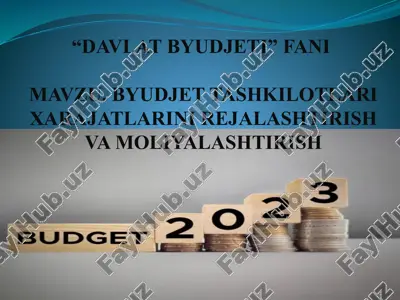 byudjet tashkilotlari xarajatlarini rejalashtirish va moliyalashtirish — PPTX