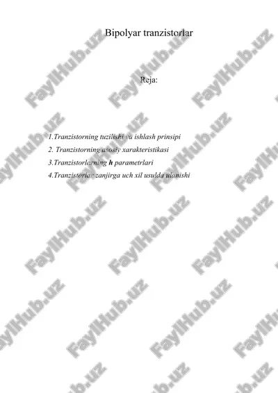 bipolyar tranzistorlar — DOC