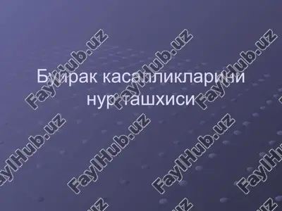 buyrak kasalliklarini nur tashxisi — PPT