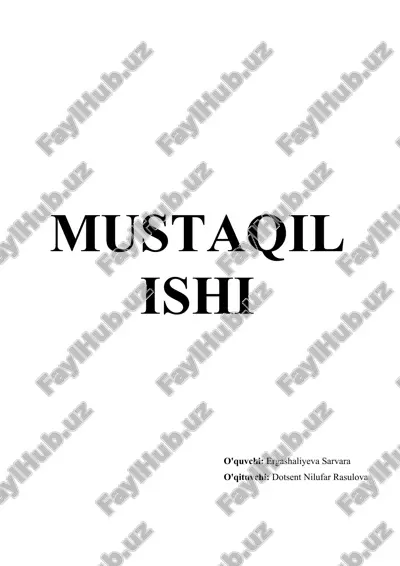ilk bolalik davri psixologiyasi — DOCX