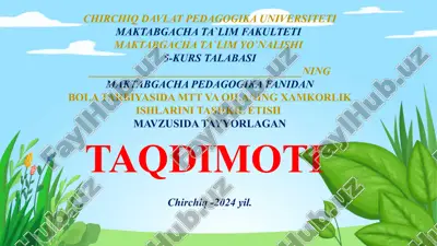 bola tarbiyasida mtt va oilaning xamkorlik ishlarini tashkil etish — PPTX