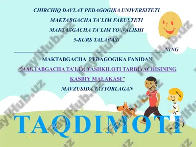 maktabgacha ta’lim tashkiloti tarbiyachisining kasbiymalakasi — PPTX